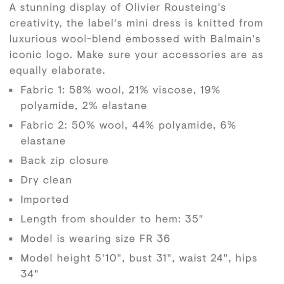 💋NWT balmain monogram knit mini dress in blue - Picture 6 of 10